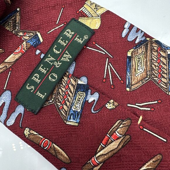 Spencer & Lowe Cigar Silk Tie Necktie - Picture 3 of 5